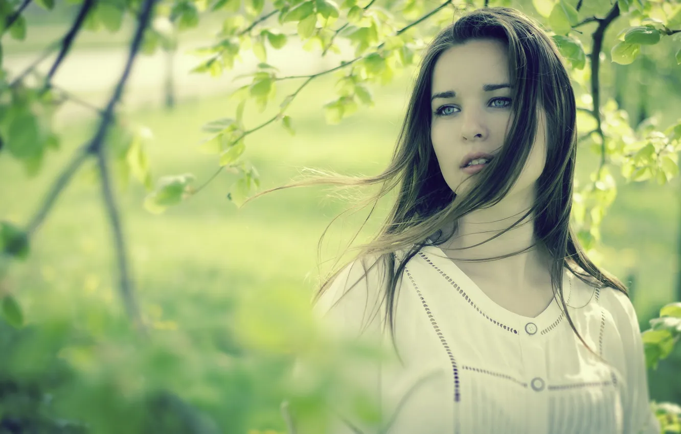 Photo wallpaper girl, nature, portrait