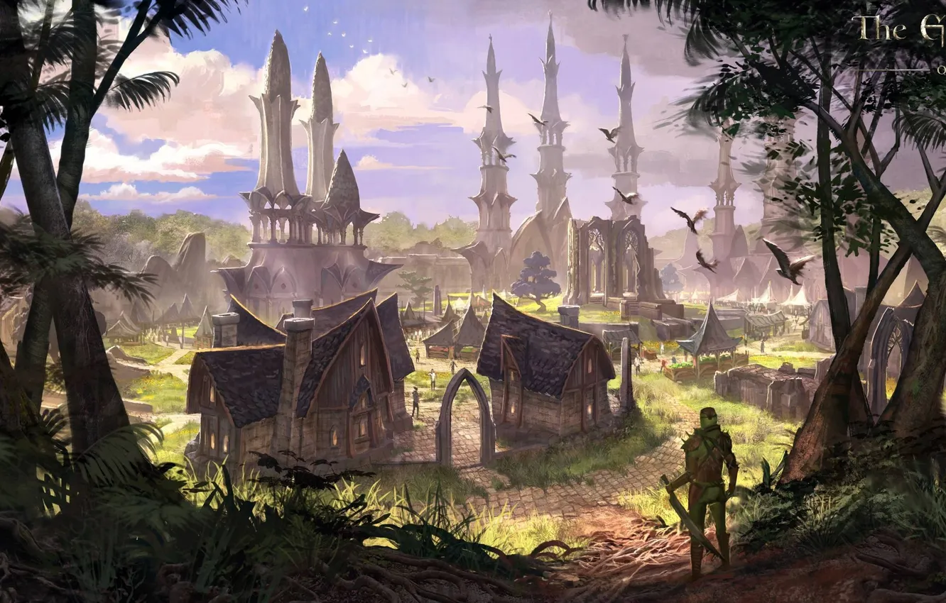 Photo wallpaper forest, the city, The Elder Scrolls, The Elder Scrolls Online, Valenwood, Valenwood, tes online