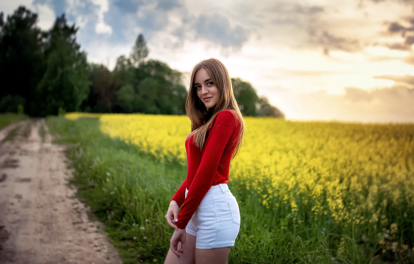 Photo wallpaper girl, smile, Sergei Timashev, Victoria Min'kova