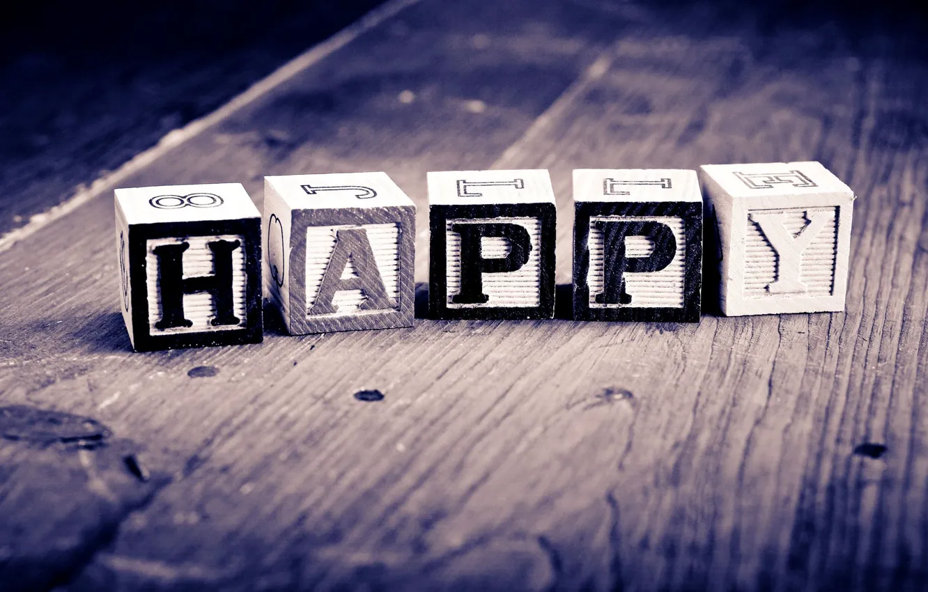 Photo wallpaper happiness, letters, background, widescreen, Wallpaper, cubes, mood, wooden