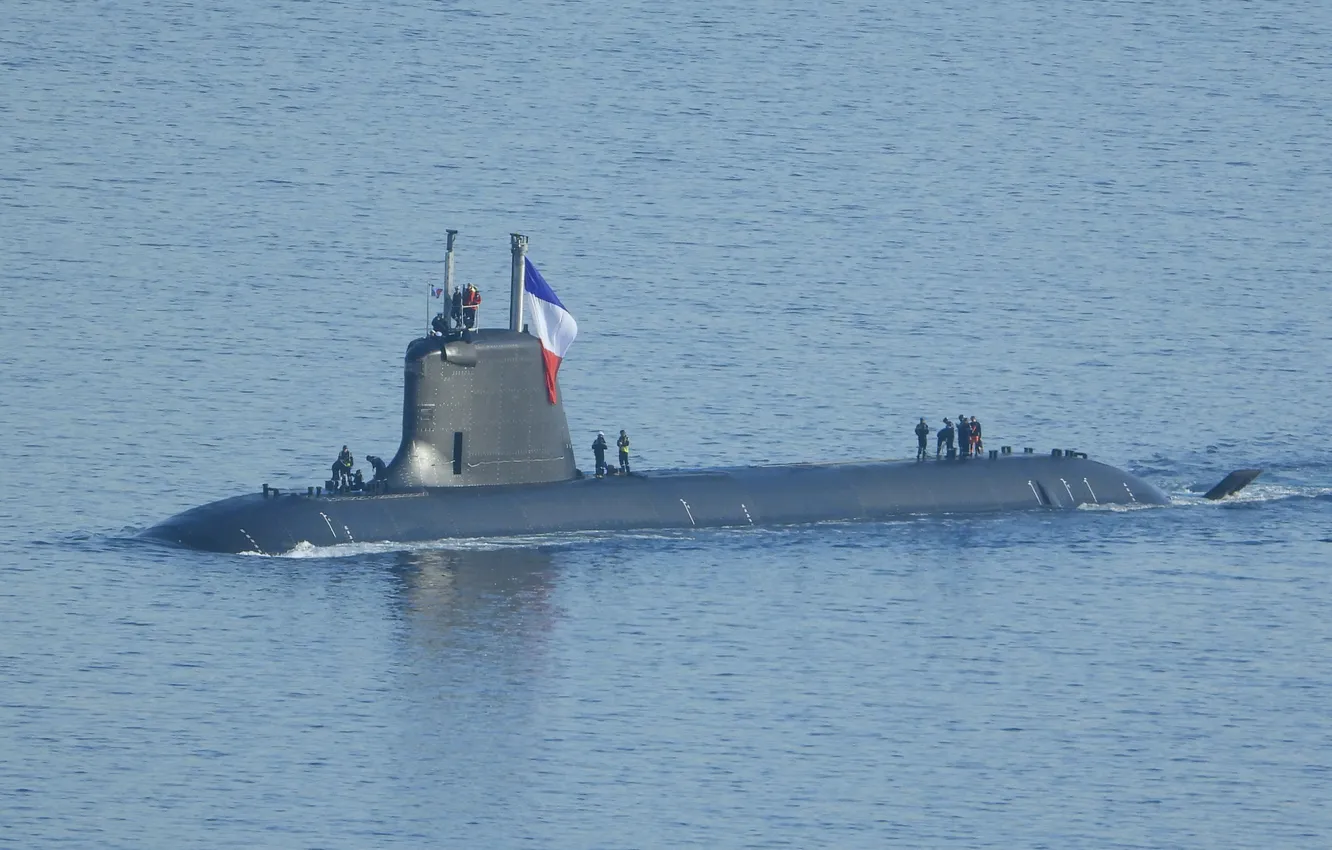 Photo wallpaper Nuclear submarine, French Navy, SNA Tourville