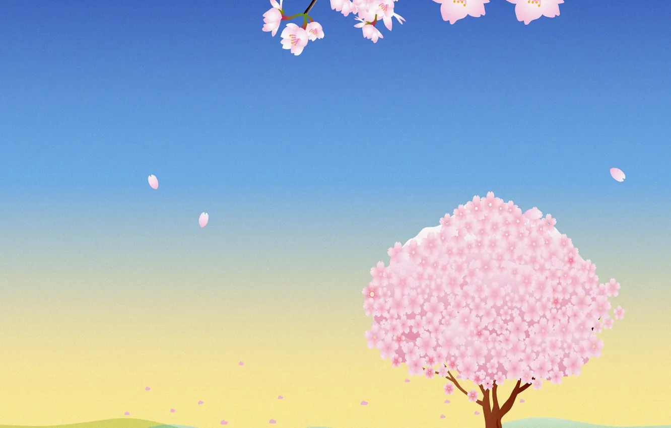 Photo wallpaper trees, spring, flowering