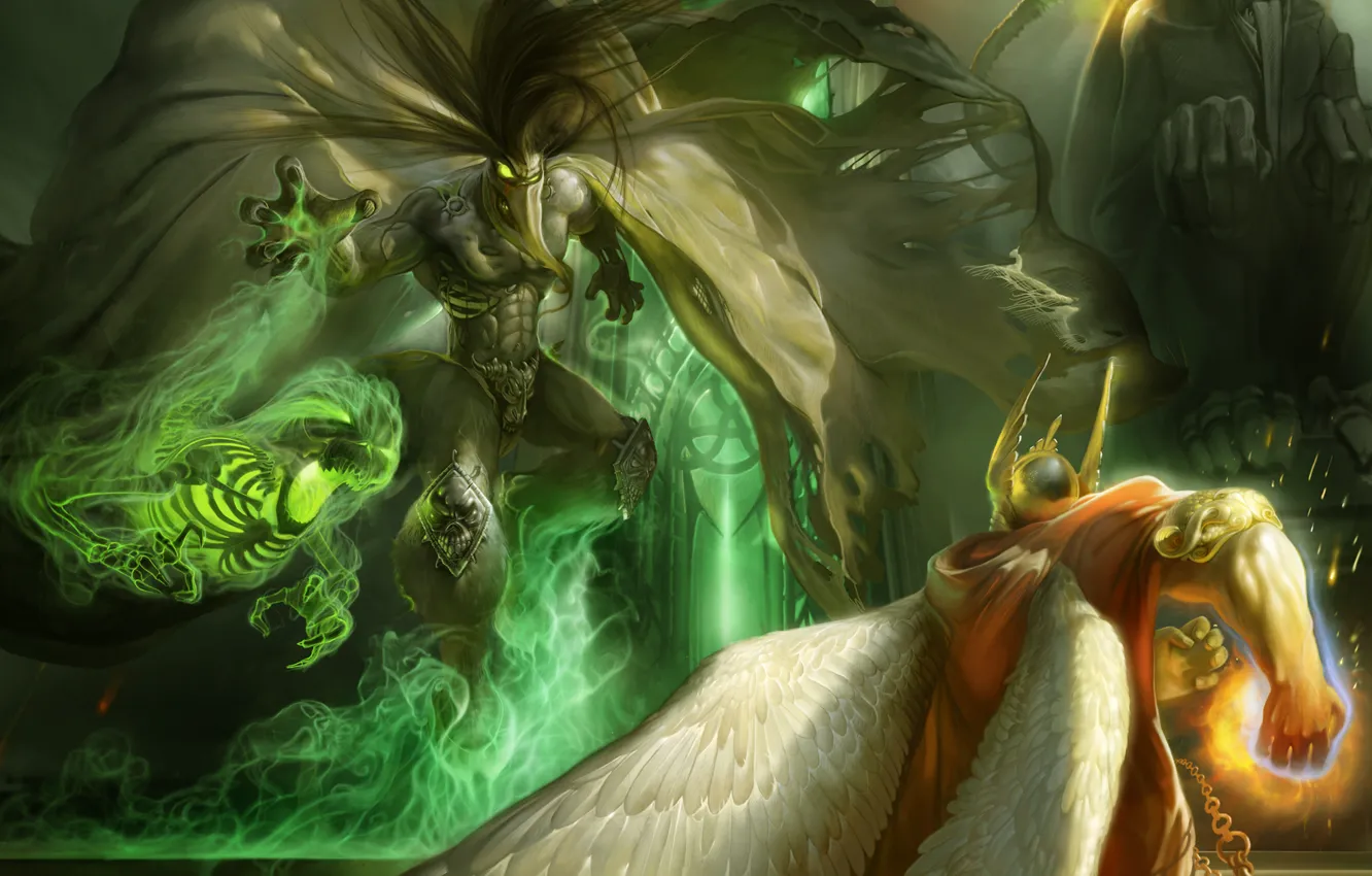 Photo wallpaper magic, wings, angel, spirit, the demon, warrior, fight, undead