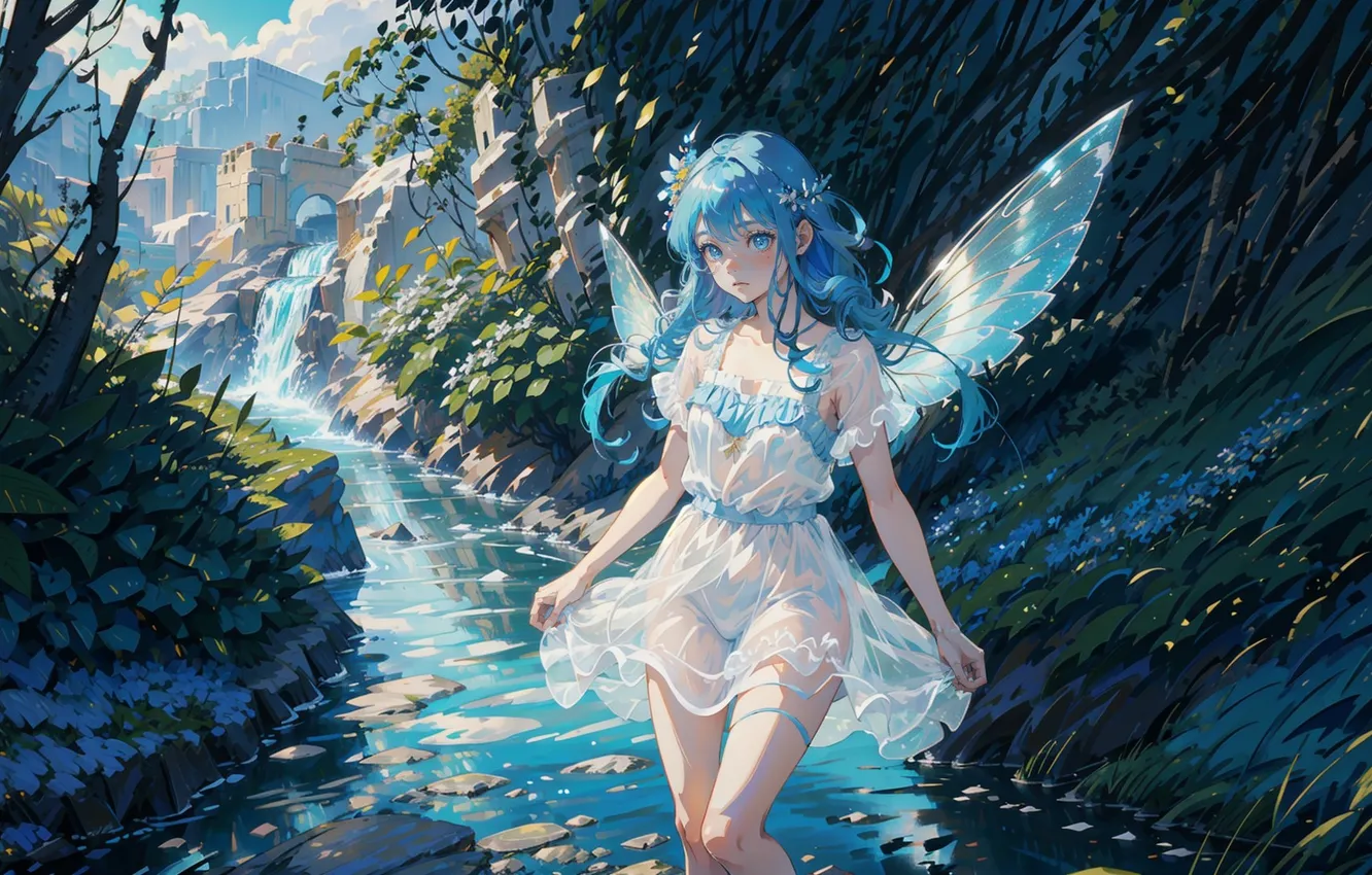 Photo wallpaper girl, anime, fairy