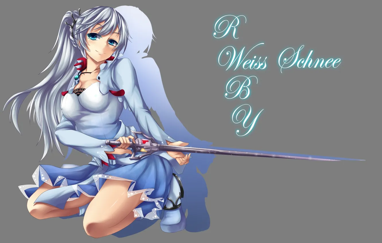 Photo wallpaper look, girl, pose, smile, weapons, shadow, sword, art