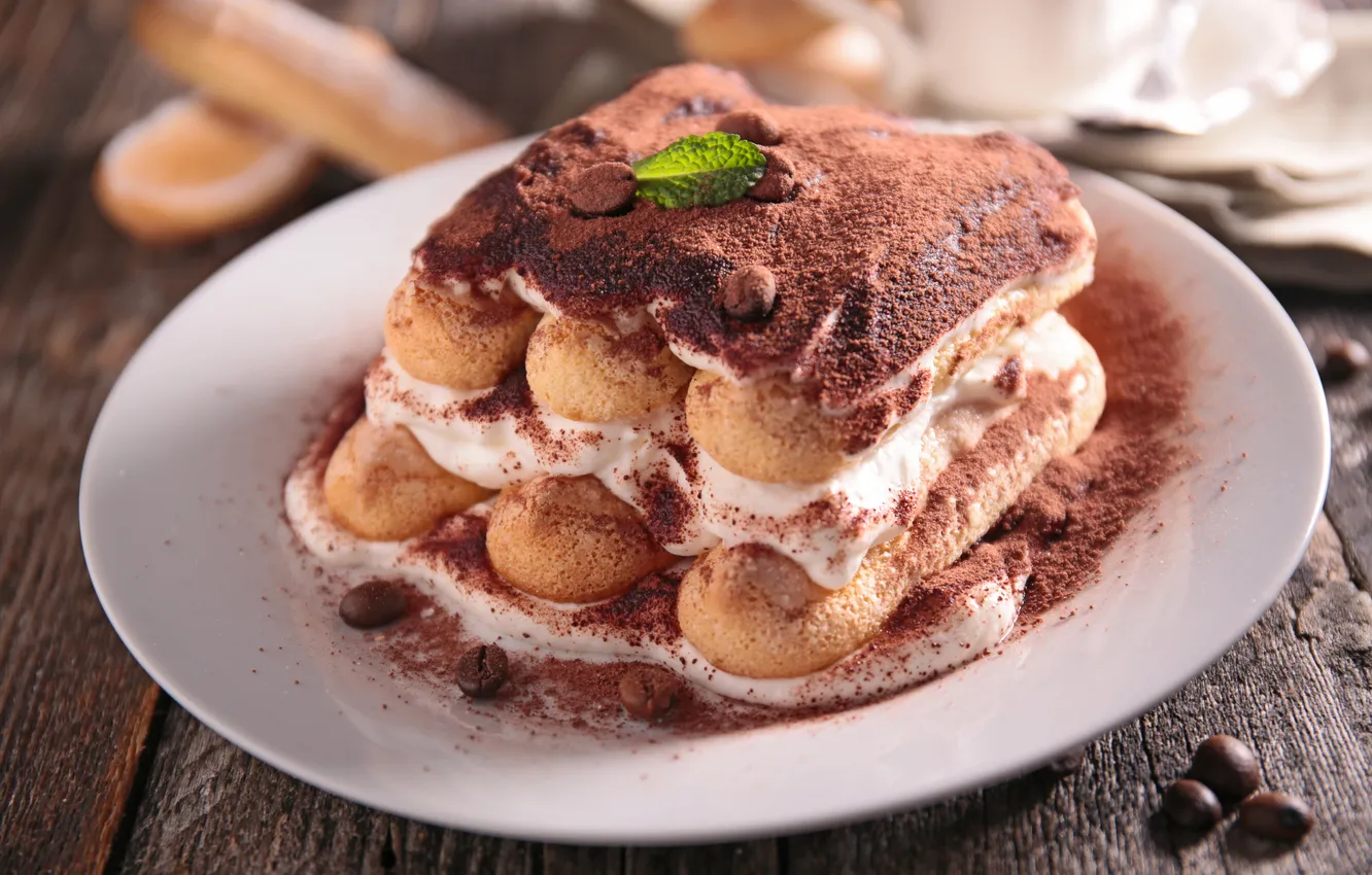Photo wallpaper cake, cake, dessert, sweet, sweet, cream, dessert, tiramisu
