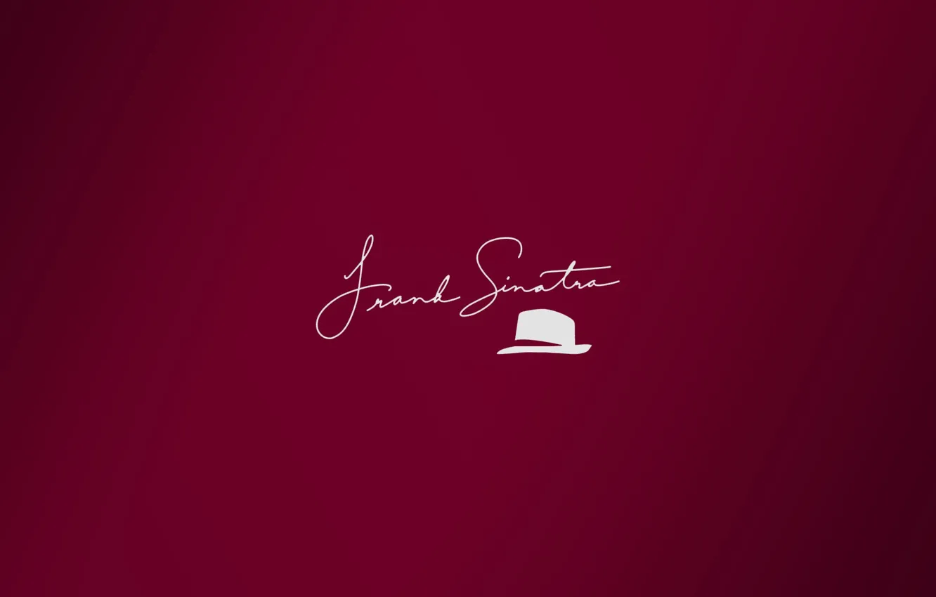 Photo wallpaper minimalism, hat, hat, autograph, Frank Sinatra, signature, Sinatra