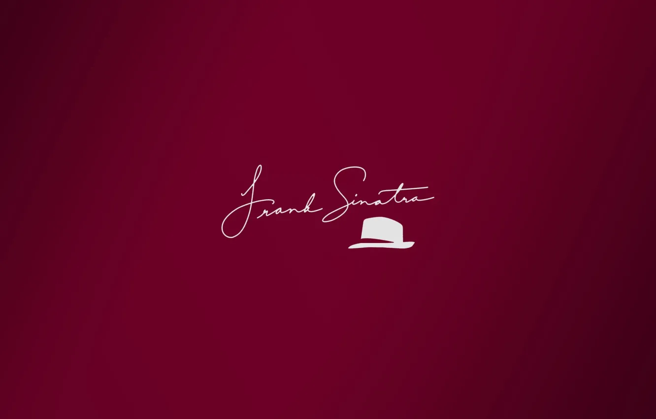 Photo wallpaper minimalism, hat, hat, autograph, Frank Sinatra, Signature, Sinatra