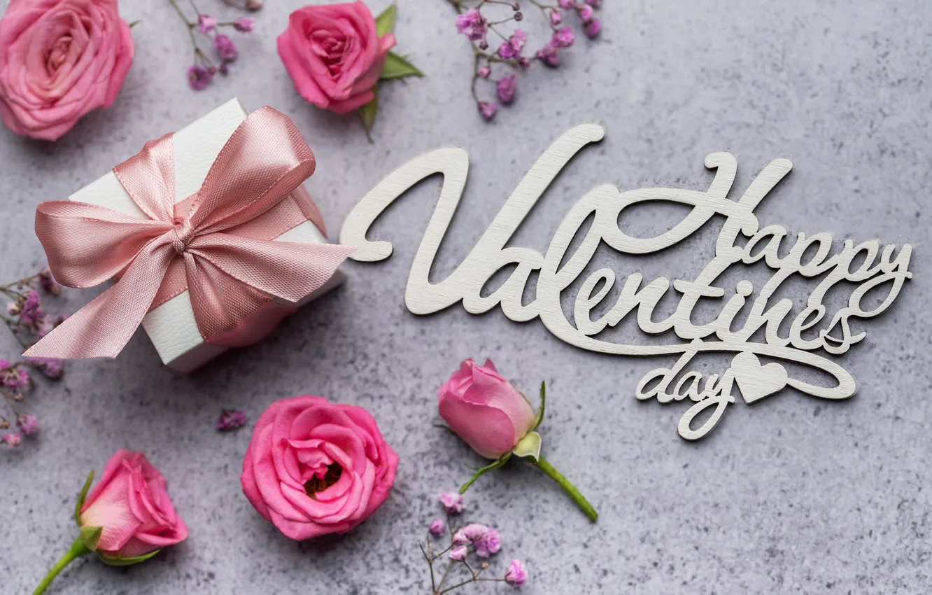 Photo wallpaper love, flowers, gift, romance, heart, roses, bouquet, love