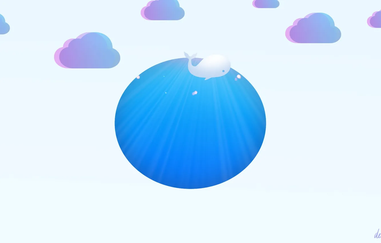 Photo wallpaper the sun, rays, figure, kit, minimalism water, clouds