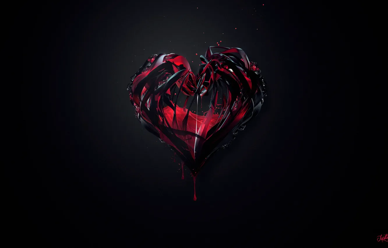 Photo wallpaper the dark background, heart, abstraction, Justin Maller, Justin Muller, Pump