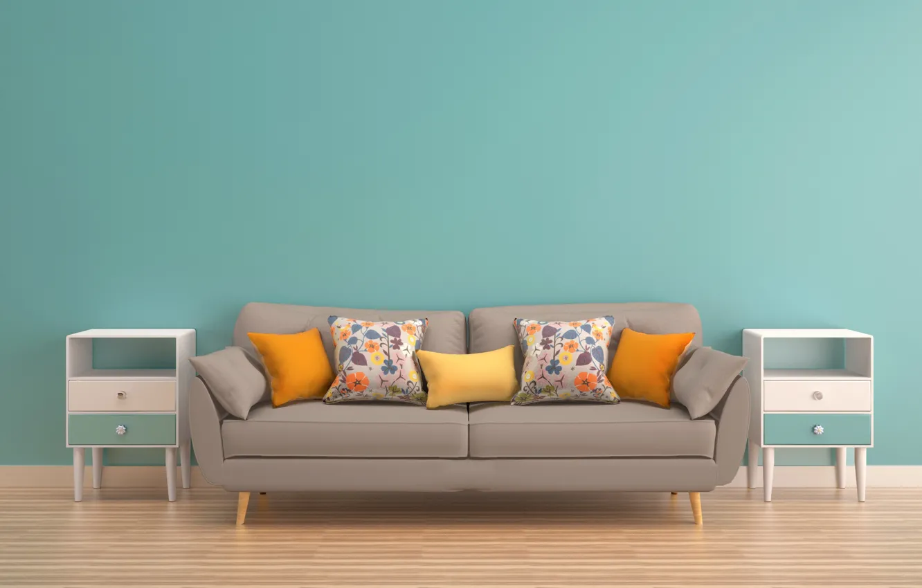 Photo wallpaper design, style, interior, minimalism, creativity, sofa, living room, creativity