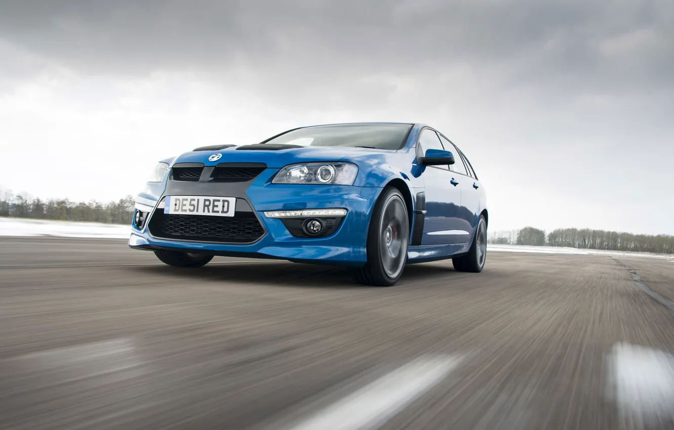 Photo wallpaper Winter, Auto, Blue, Machine, Lights, Vauxhall, VXR8, The front