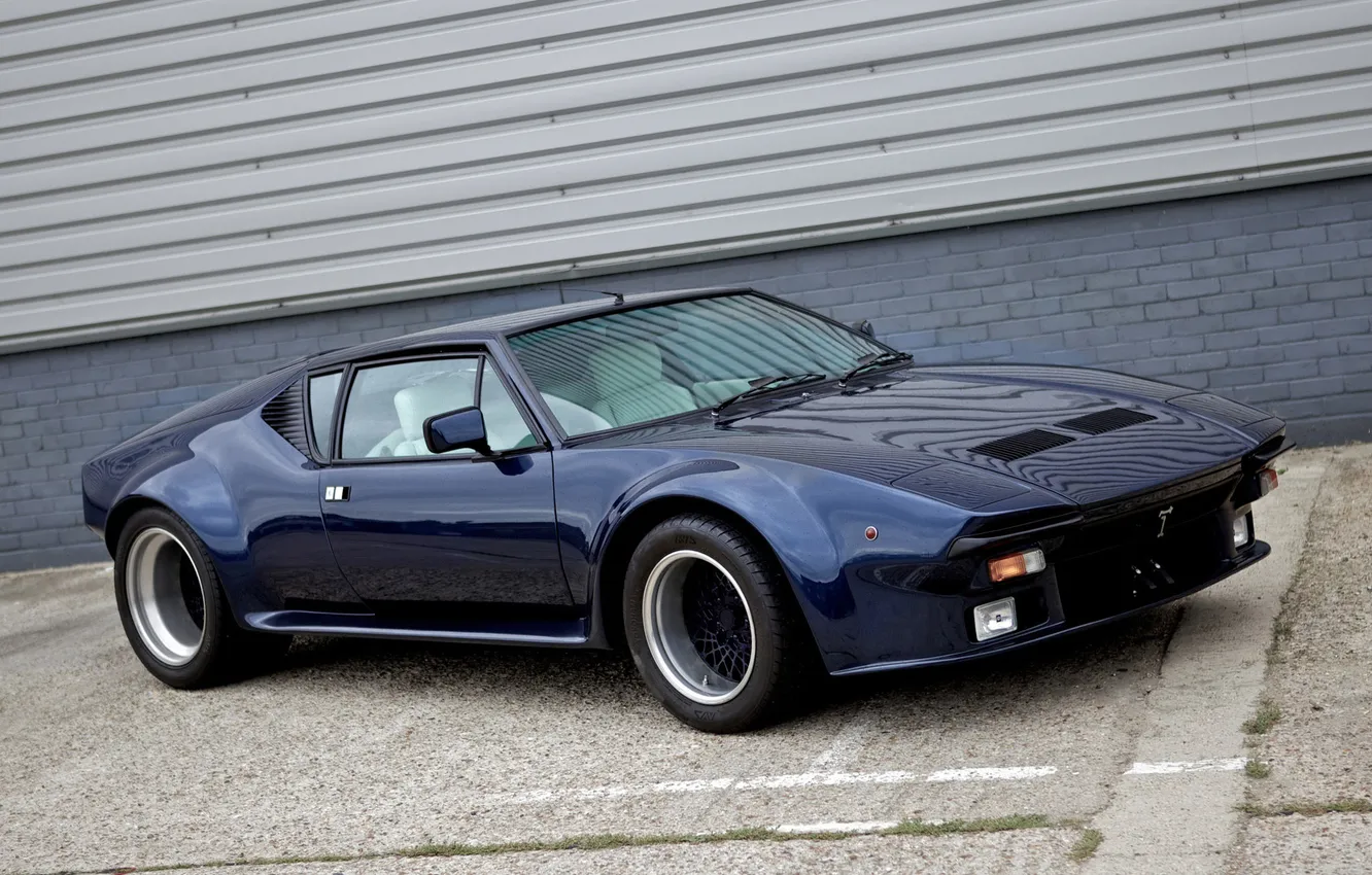 Photo wallpaper blue, Panther, supercar, blue, 1972, De Tomaso, Pantera