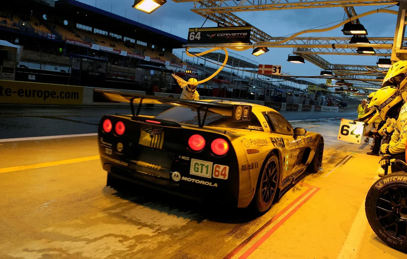 Photo wallpaper 24 Hours of Le Mans, CorvetteC6R WIDE, John Brooks