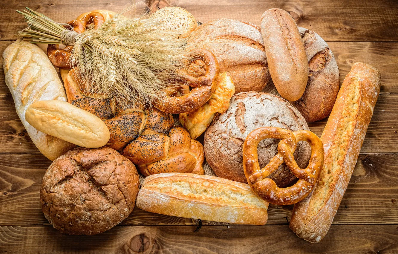 Photo wallpaper bread, ears, cakes, buns, baton, baking