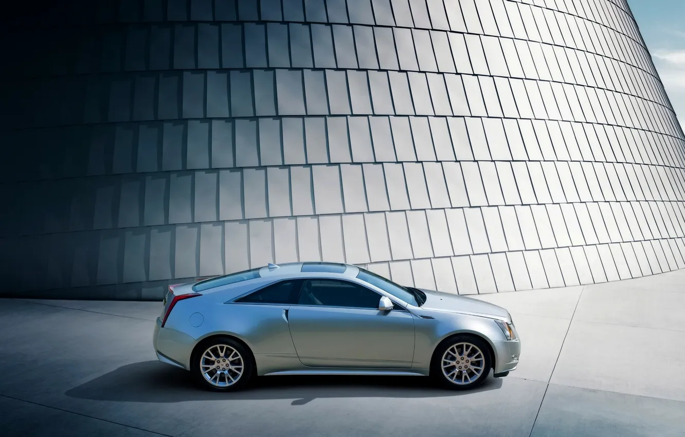 Photo wallpaper Cadillac, Auto, Grey, Shadow, CTS, coupe, Coupe, Side view