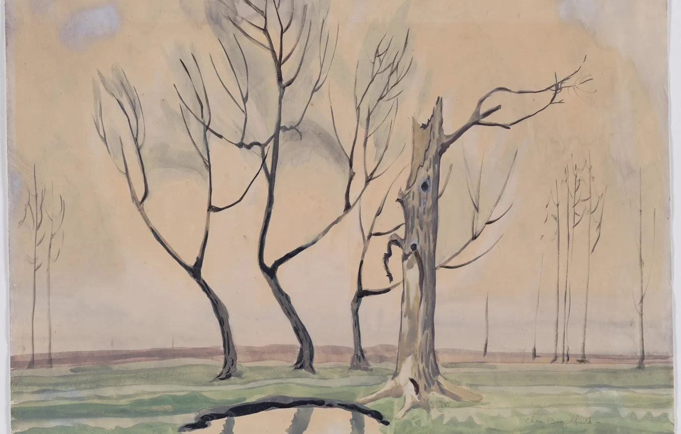 Photo wallpaper 1920, Trees, Charles Ephraim Burchfield