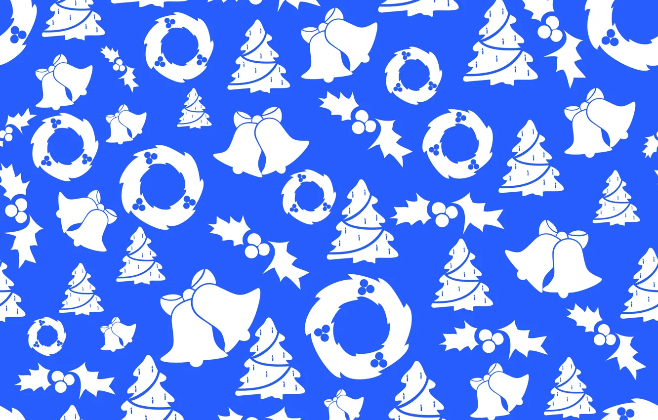 Photo wallpaper background, tree, new year, texture, Christmas, bells, wreath