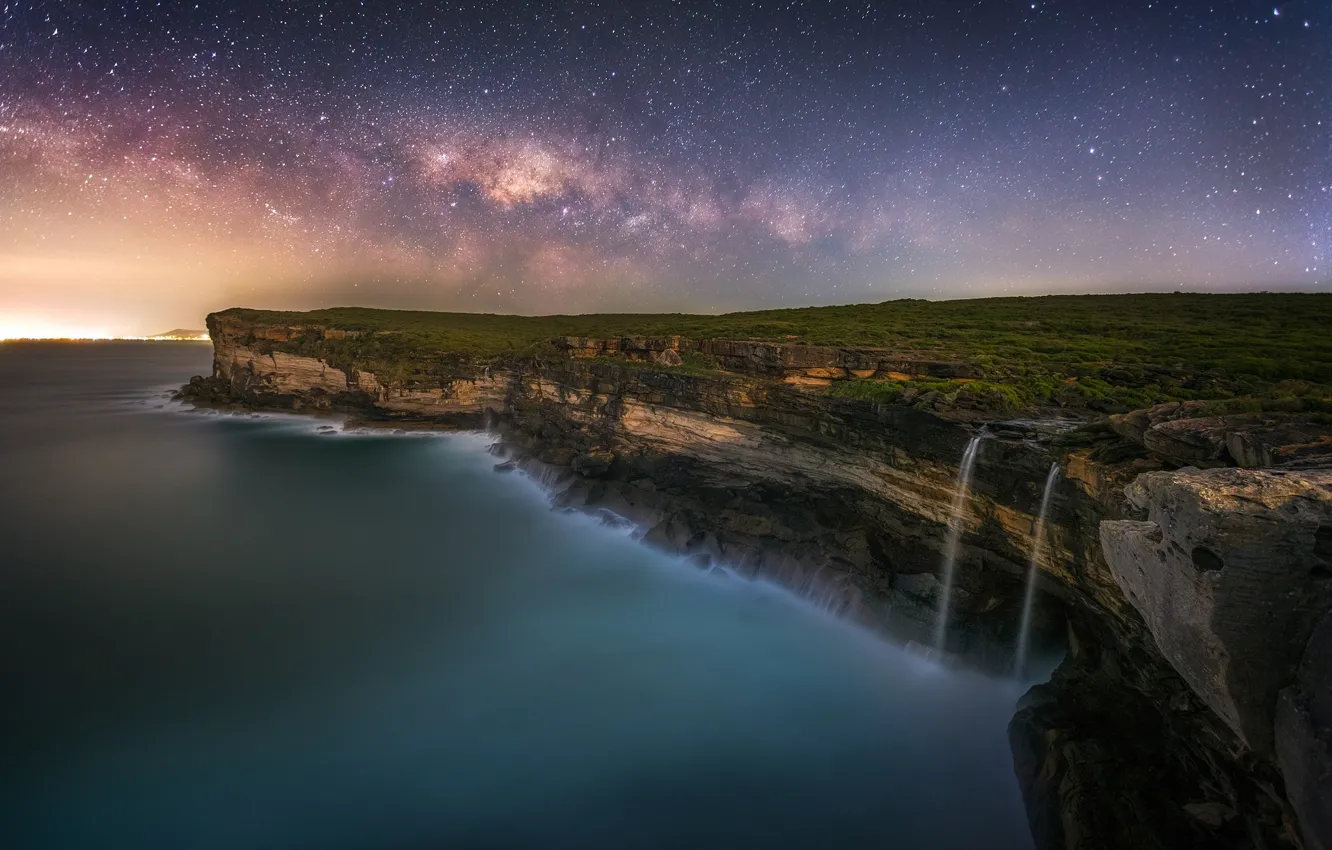 Photo wallpaper waterfall, the evening, the ends of the earth