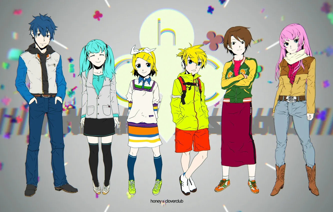 Photo wallpaper children, background, anime, art, Vocaloid, Vocaloid, Kagamine Len, Kagamine Rin