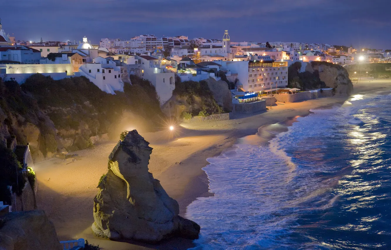 Photo wallpaper coast, home, Portugal, Albufeira