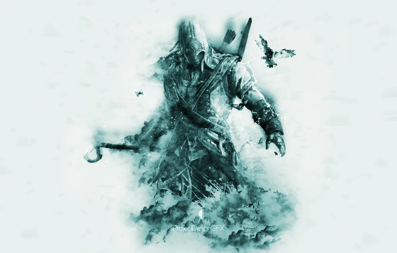 Photo wallpaper abstraction, background, abstract, killer, assassin, fon, assassin, Radunhageydu