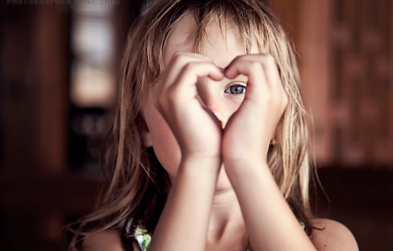 Photo wallpaper mood, heart, hands, girl