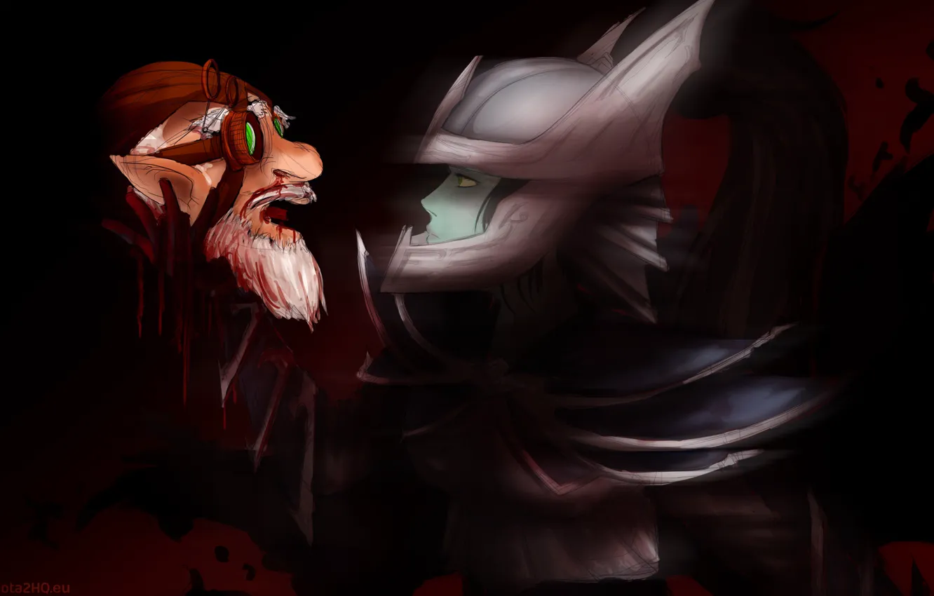 Wallpaper girl, blood, head, art, Dota 2, Sniper, Phantom Assassin