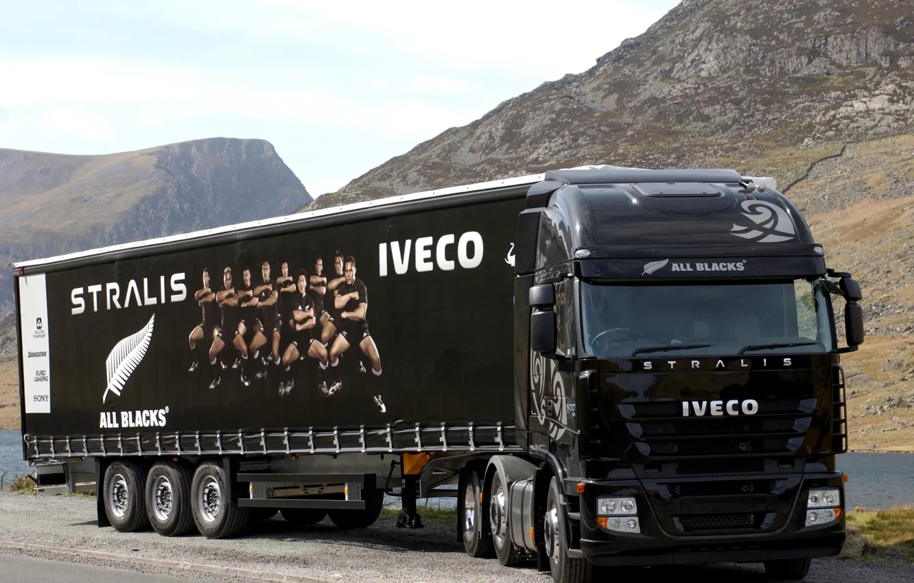 Photo wallpaper black, truck, Tractor Truck, Iveco, other