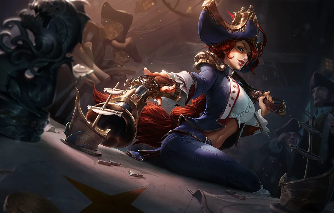 Photo wallpaper the game, fantasy, art, champion, League of Legends, Jennifer Wuestling, Waterloo Miss Fortune - League …