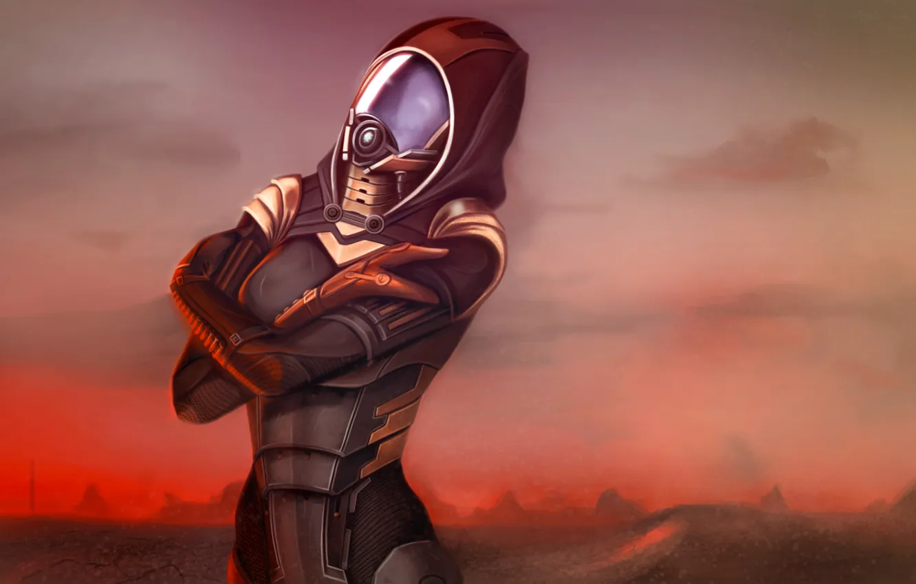 Photo wallpaper clouds, planet, dust, the atmosphere, mass effect, tali
