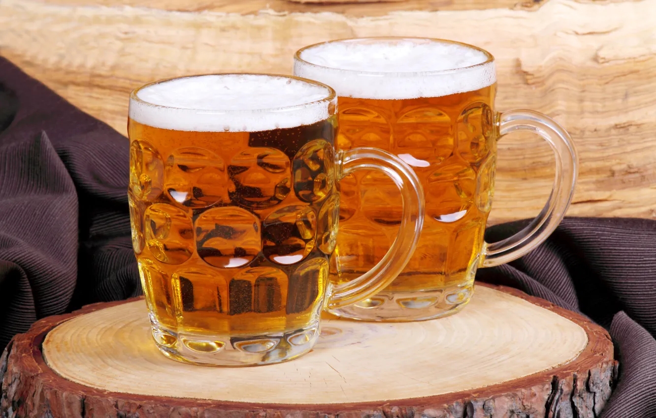 Photo wallpaper foam, trees, beer, mug, fabric