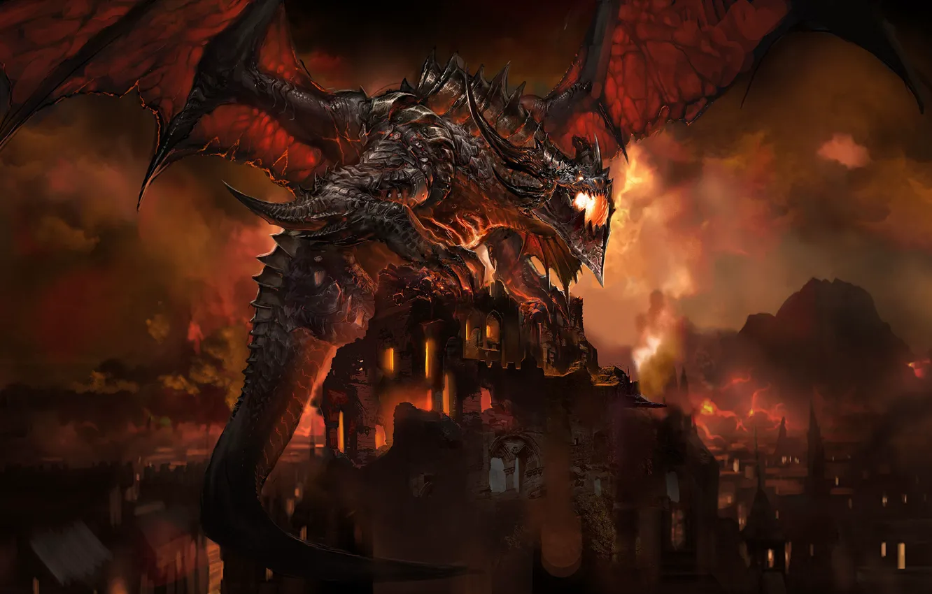 Photo wallpaper Dragon, WoW, World of Warcraft, Cataclysm