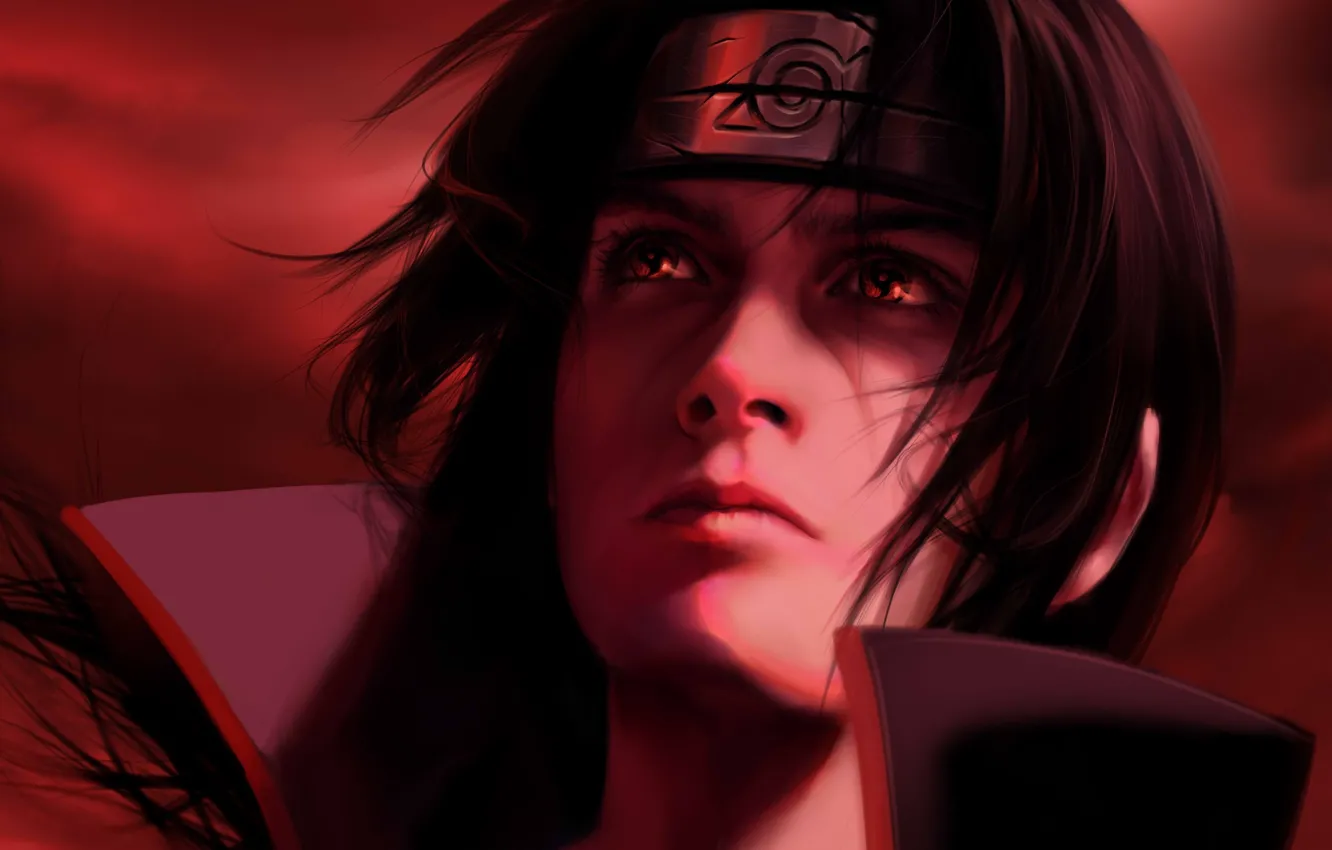 Photo wallpaper naruto, art, mangekyou sharingan, olggah, itachi uchiha