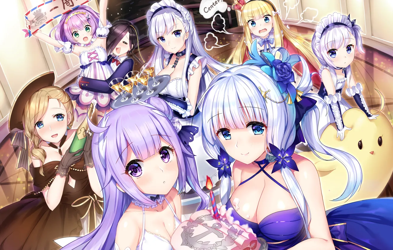 Photo wallpaper girl, joy, each, Azur Lane