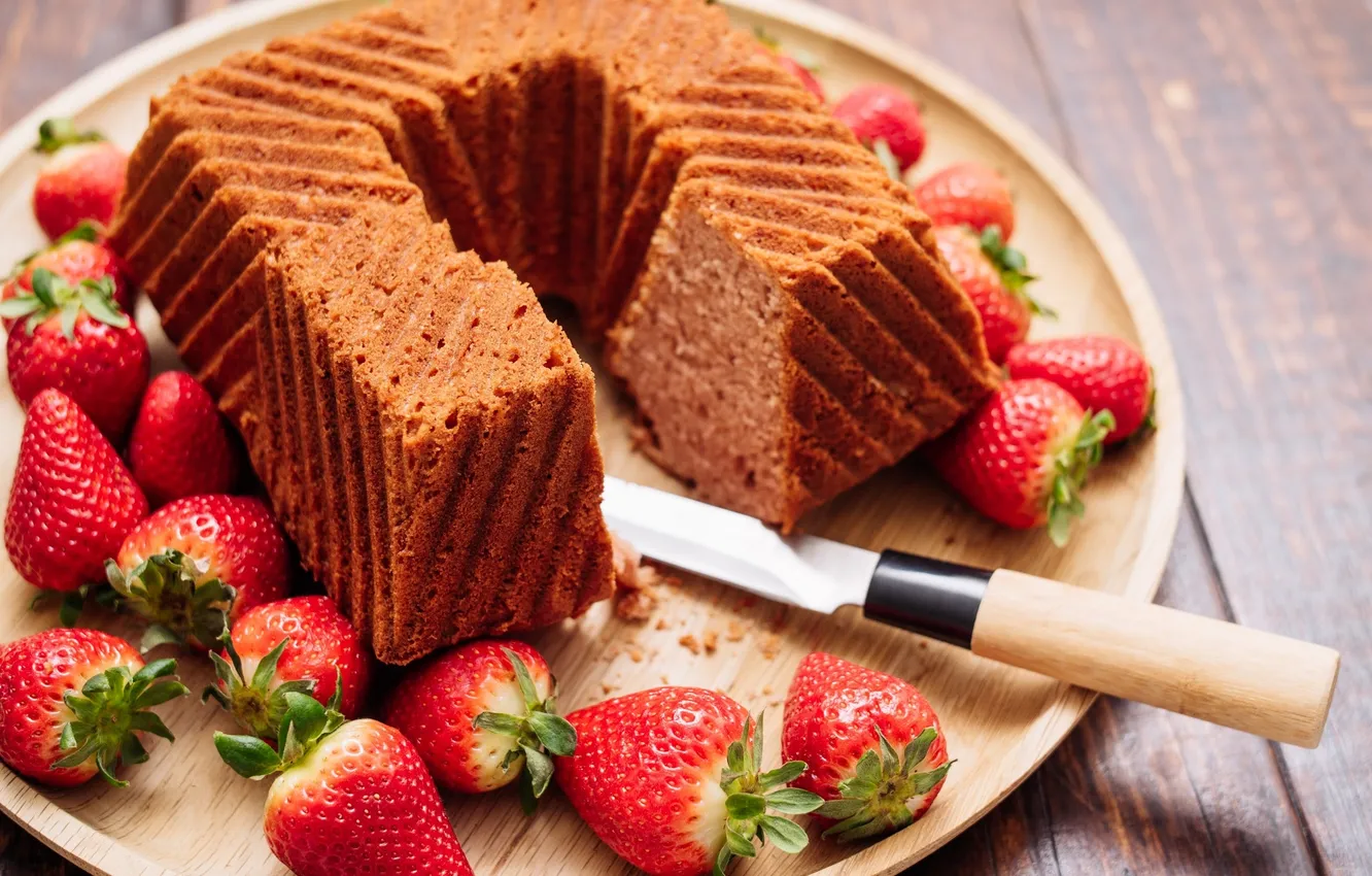 Photo wallpaper strawberry, cakes, cupcake