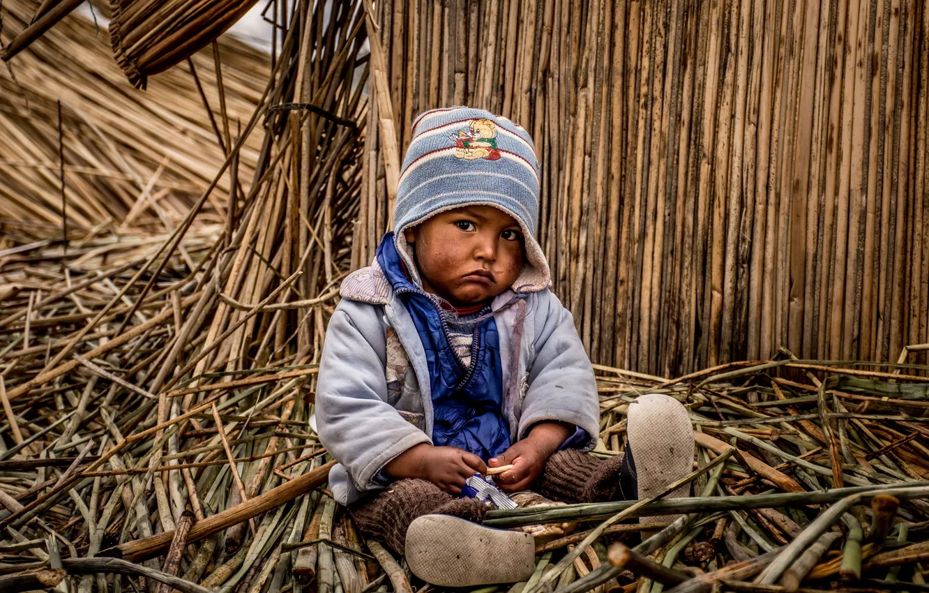 Photo wallpaper look, children, portrait