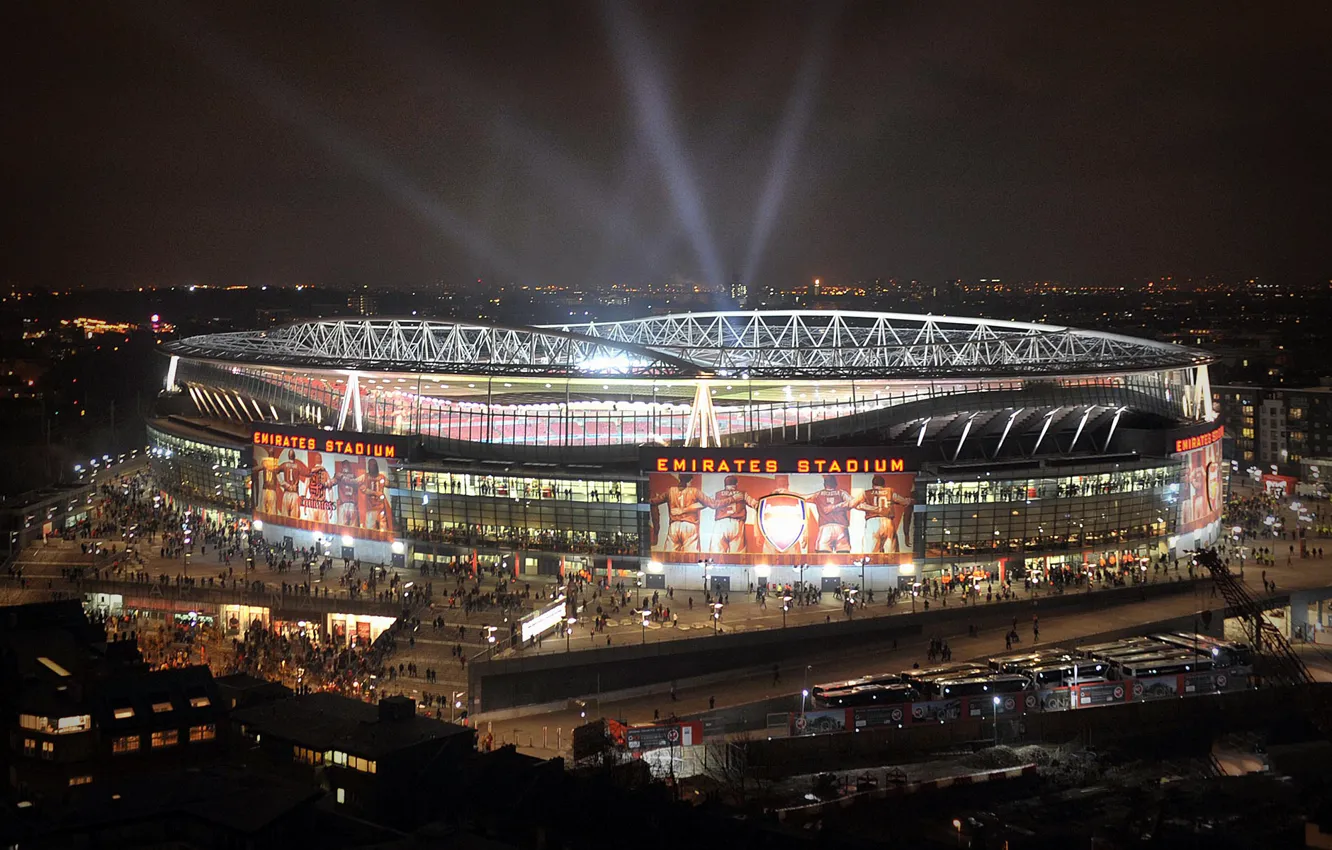 Photo wallpaper football, stadium, Arsenal, London, Emirates Stadium