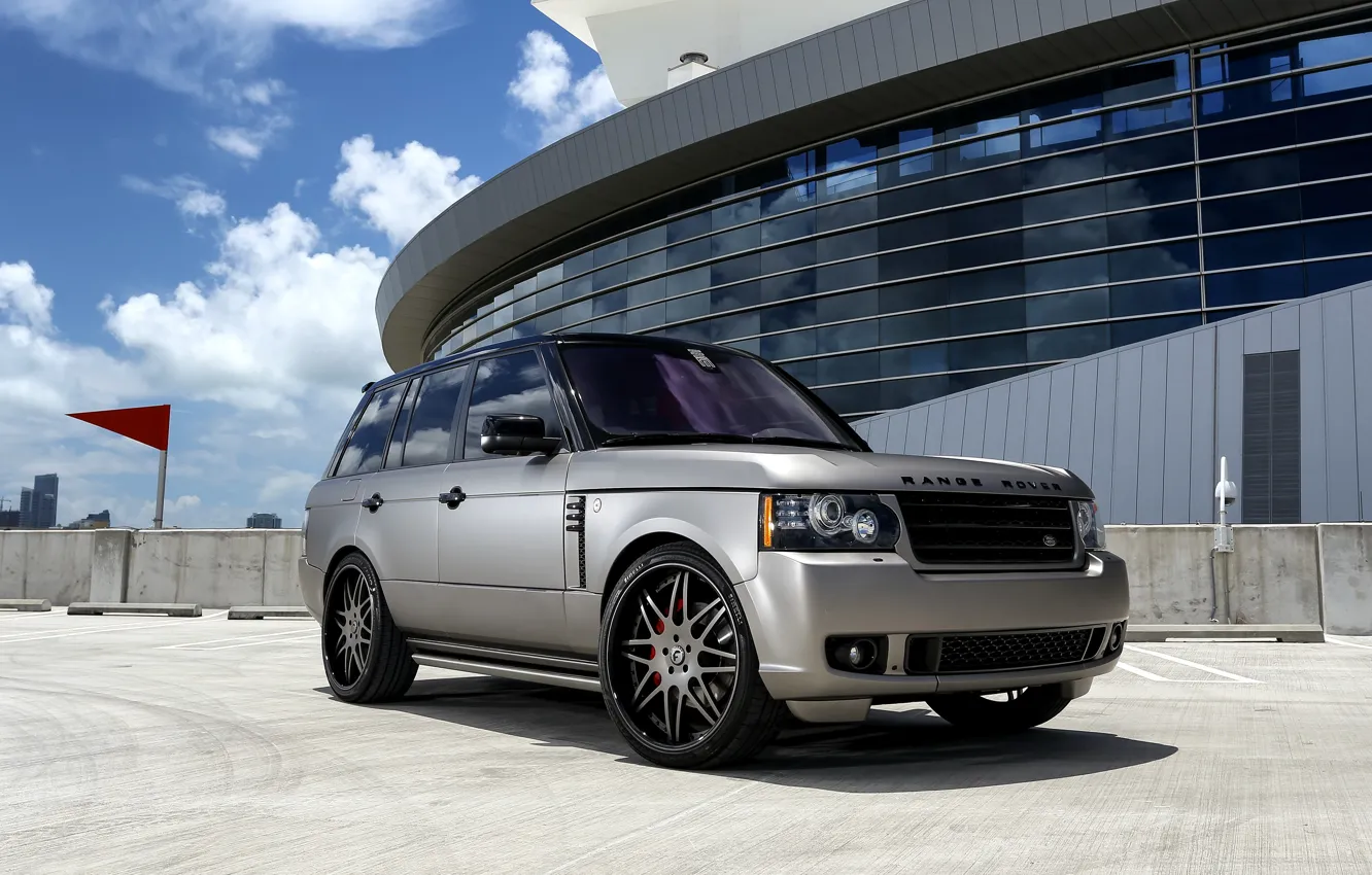 Photo wallpaper Range Rover, grey, with, matte, wrap, customized