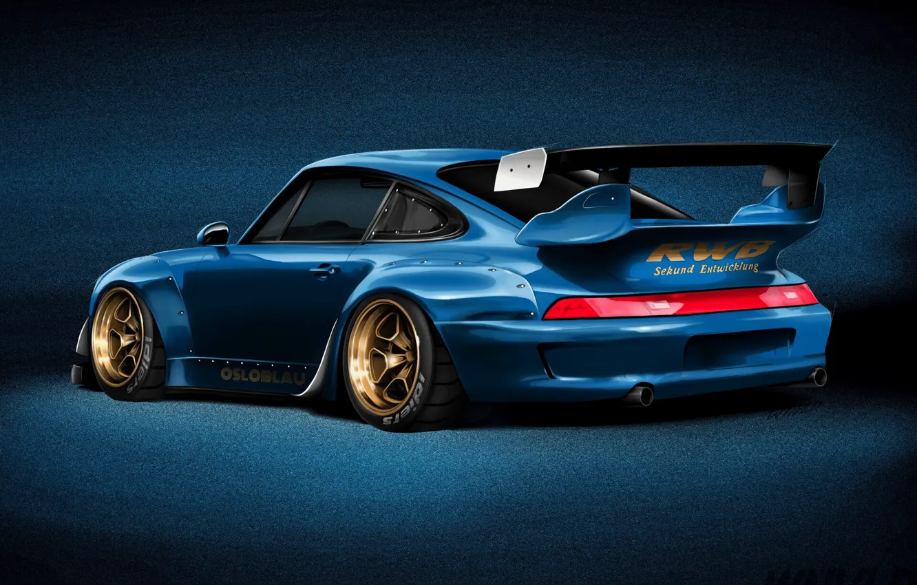 Photo wallpaper Car, Art, Retro, Sports car, Sportcar, Porsche 993, Transport & Vehicles, WNVLD