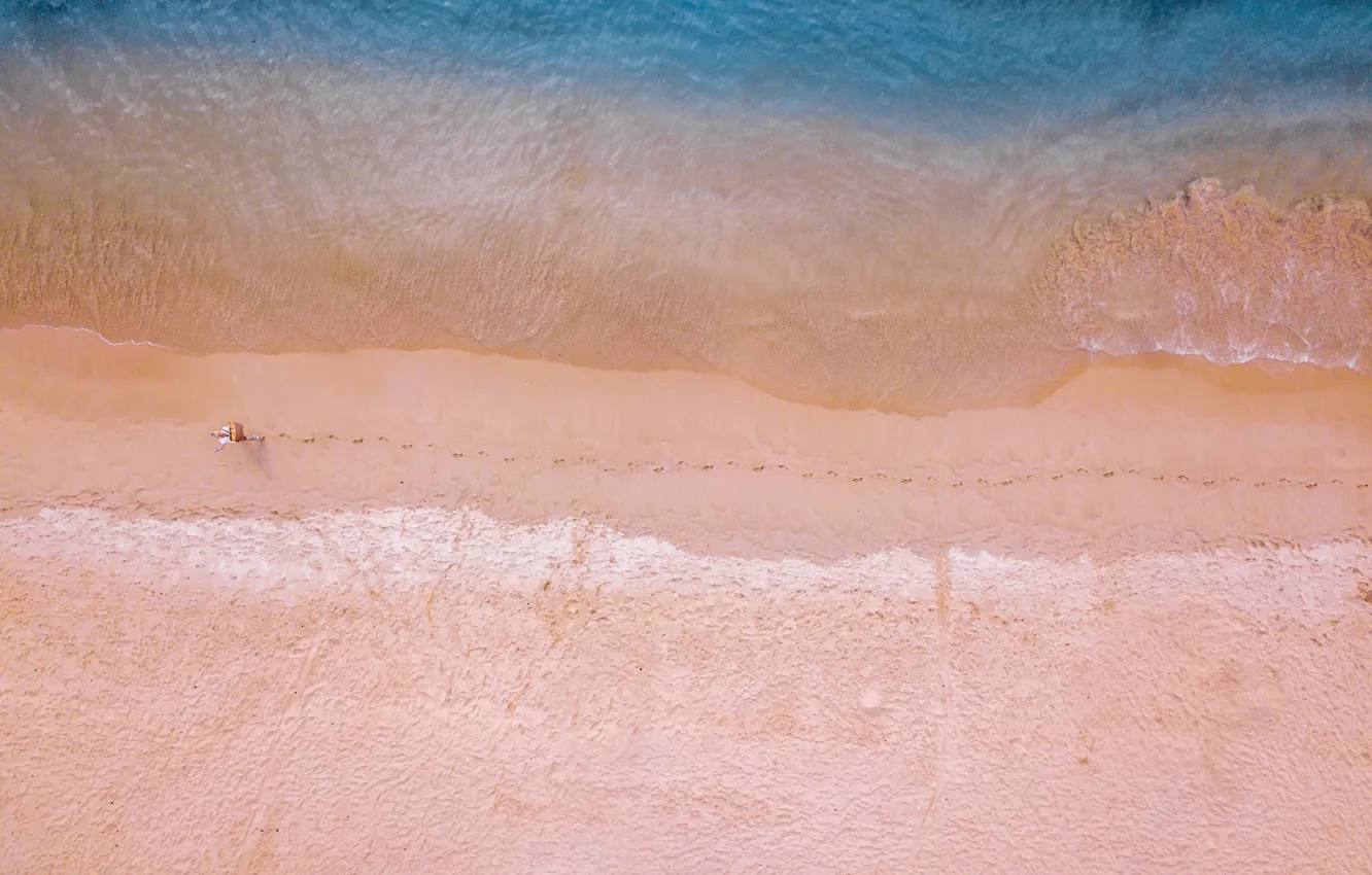 Photo wallpaper sand, sea, shore, coast