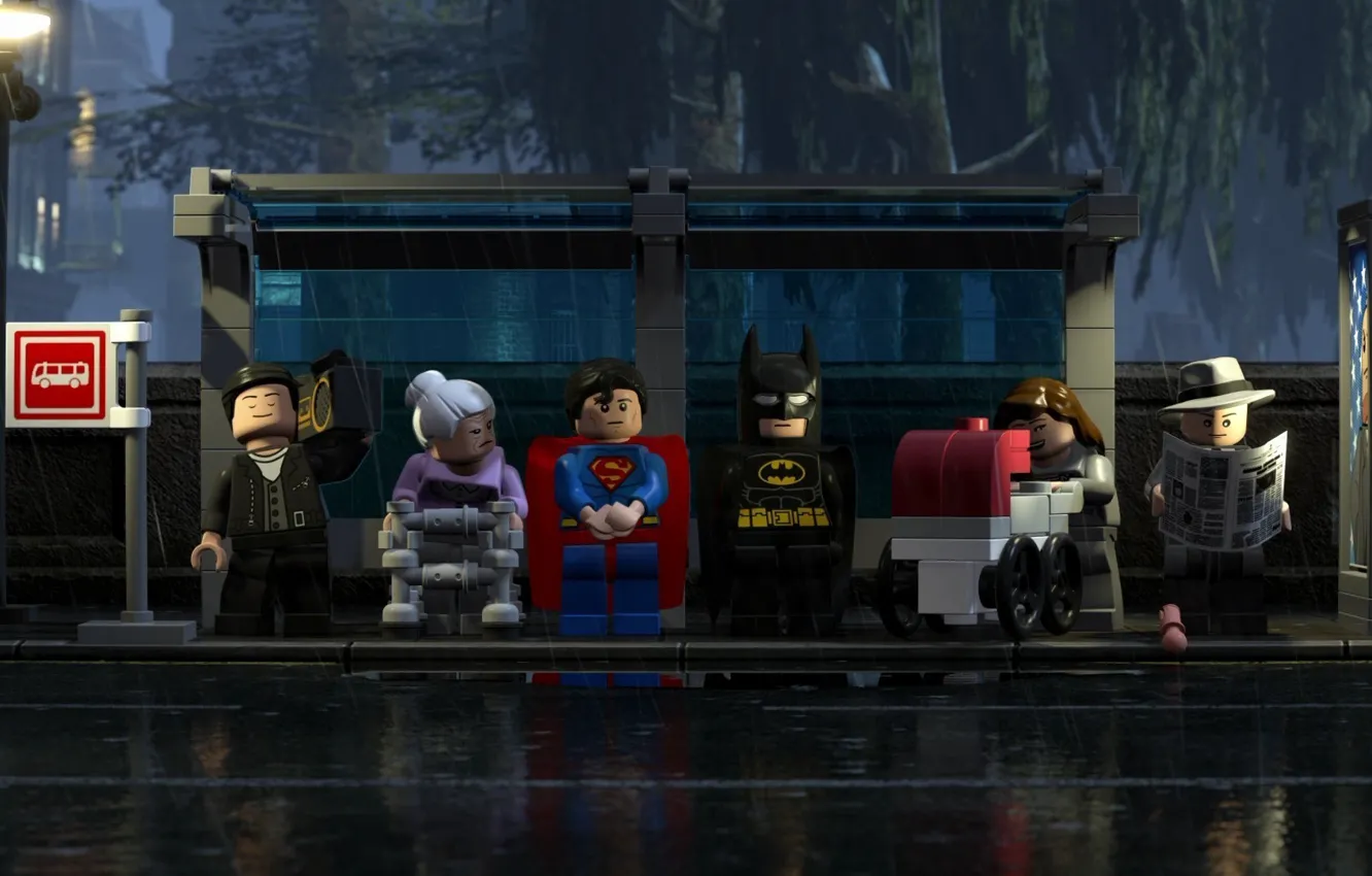Photo wallpaper toy, Batman, weapon, movie, bat, Lego, Robin, Superman