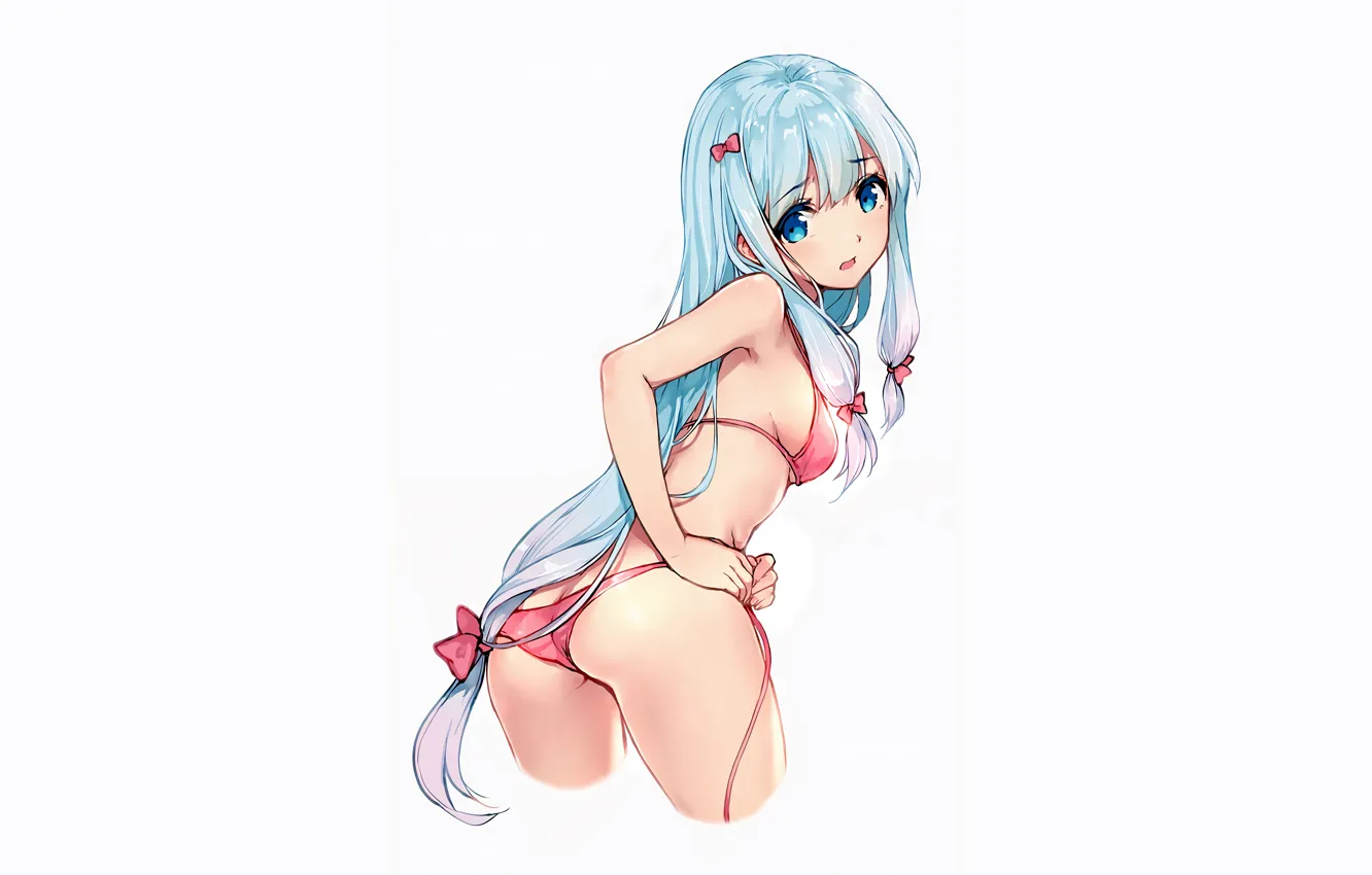 Photo wallpaper girl, sexy, ass, long hair, boobs, anime, blue eyes, beautiful