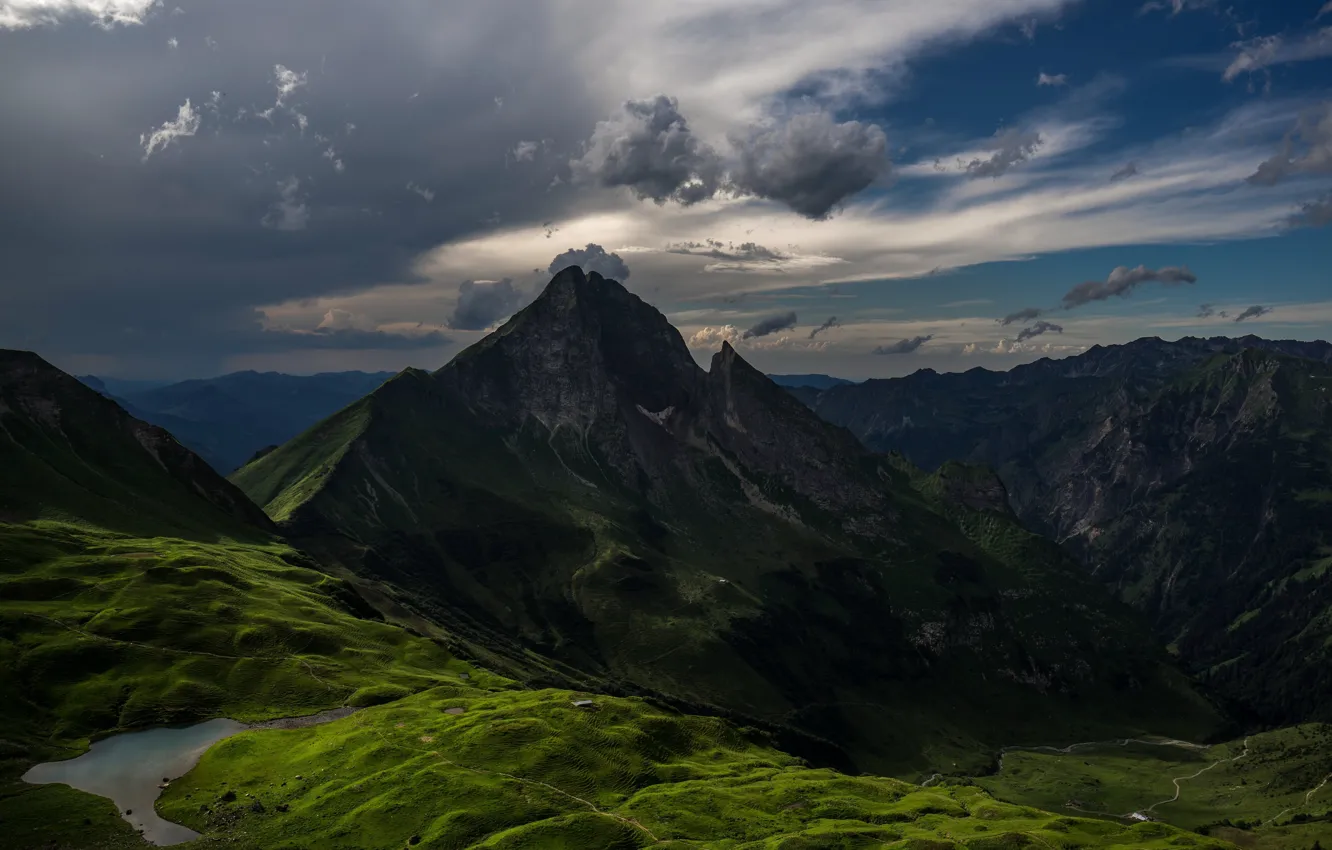 Photo wallpaper mountains, Austria, Tirol, Except for remote