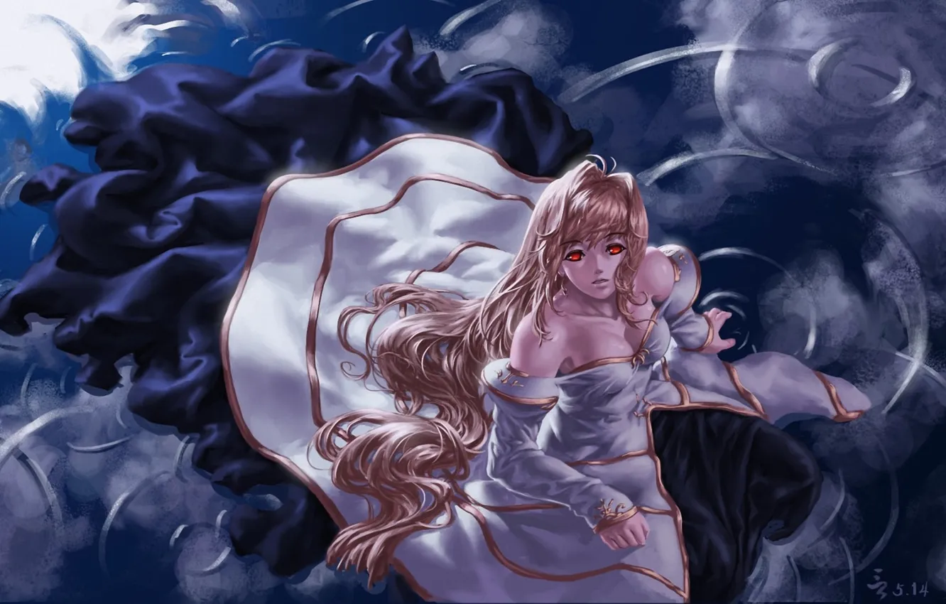 Photo wallpaper water, girl, circles, hair, dress, art, feitie, shingetsutan tsukihime
