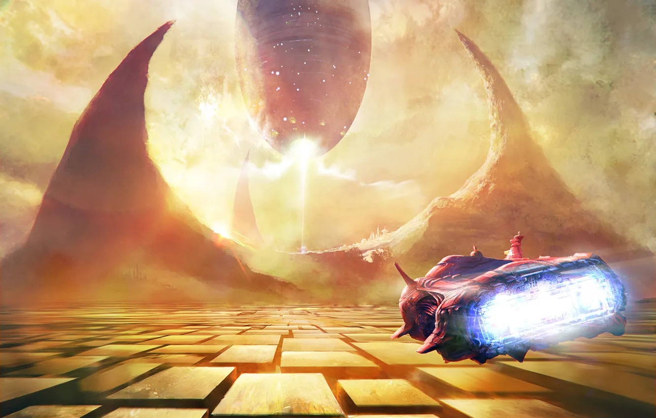 Photo wallpaper ship, planet, the emperor s arrival