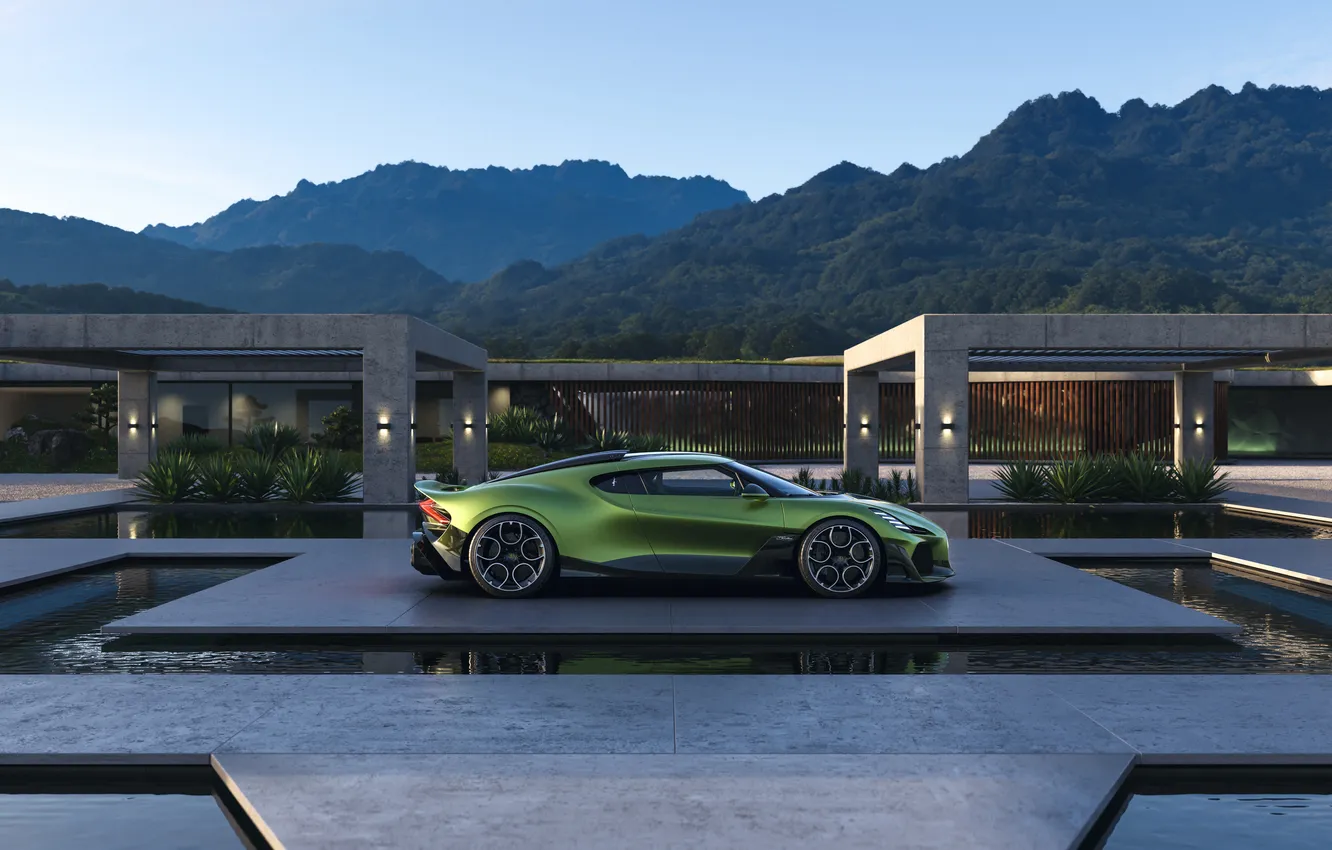 Photo wallpaper coupe, Bugatti, Coupe, hypercar, Hypercar, the only instance, brouillard, 2025