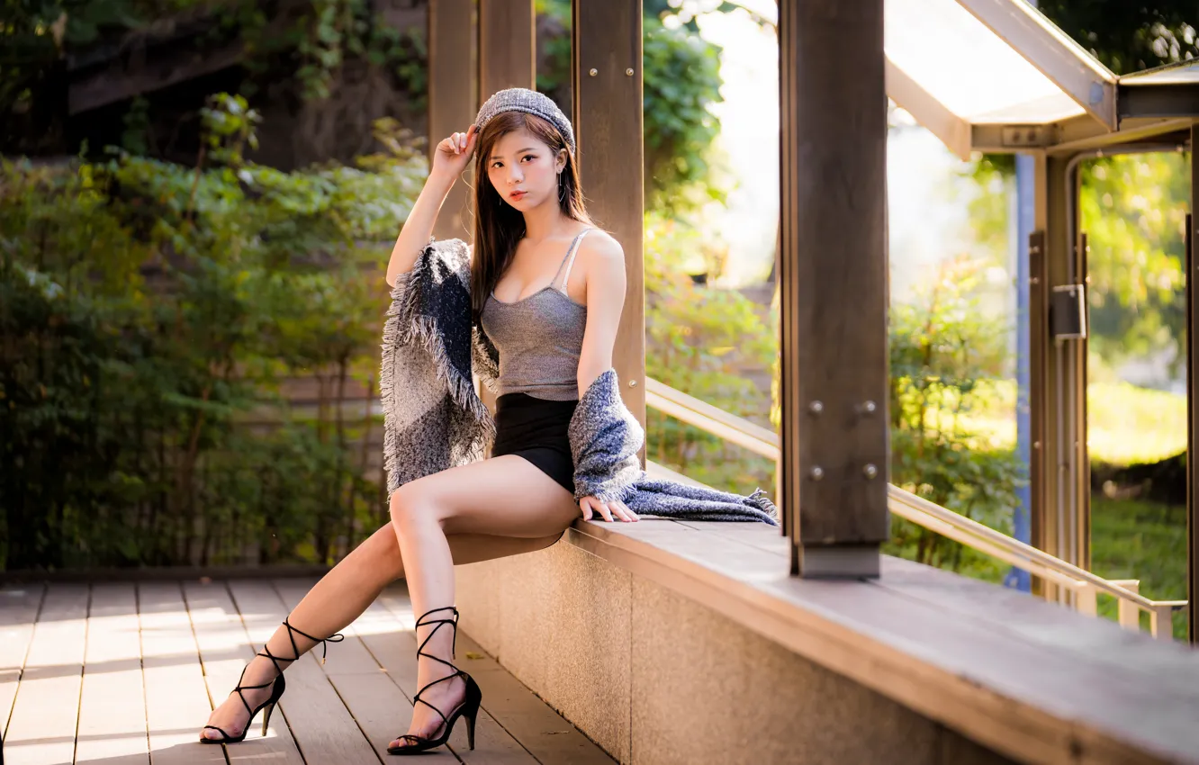 Photo wallpaper girl, legs, Asian