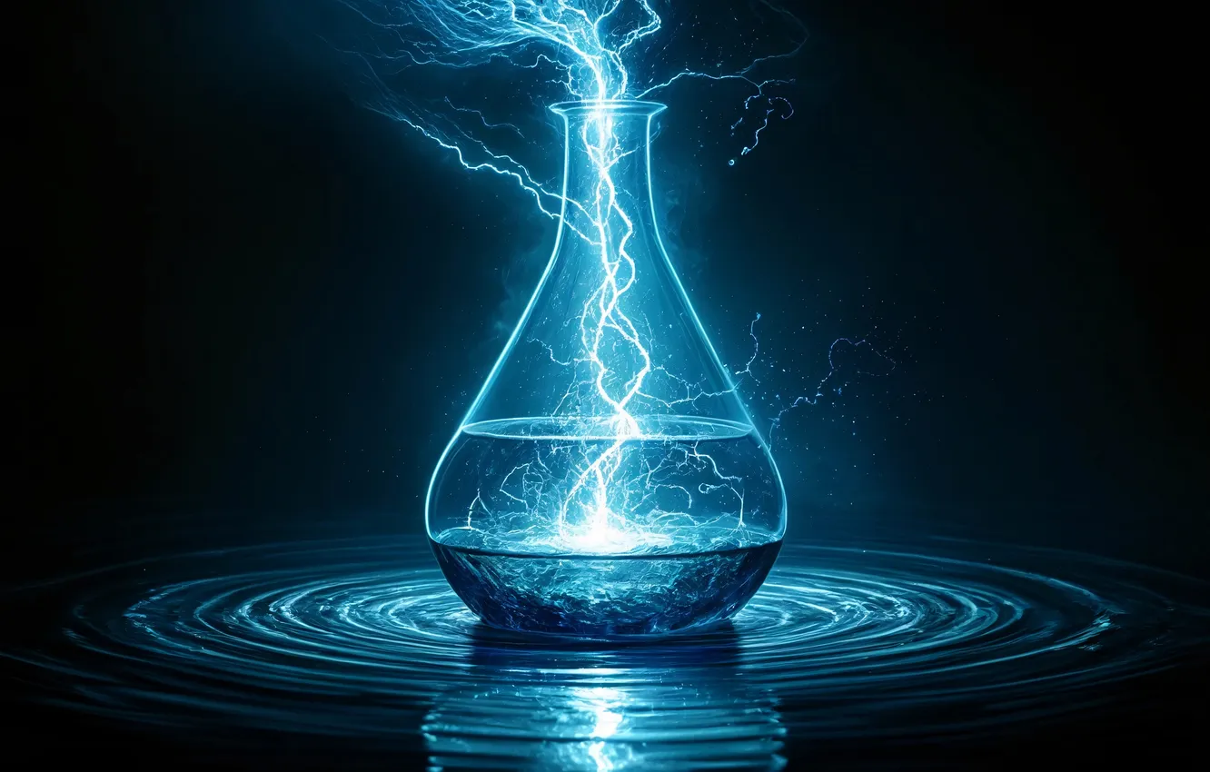 Photo wallpaper water, lightning, category, bulb